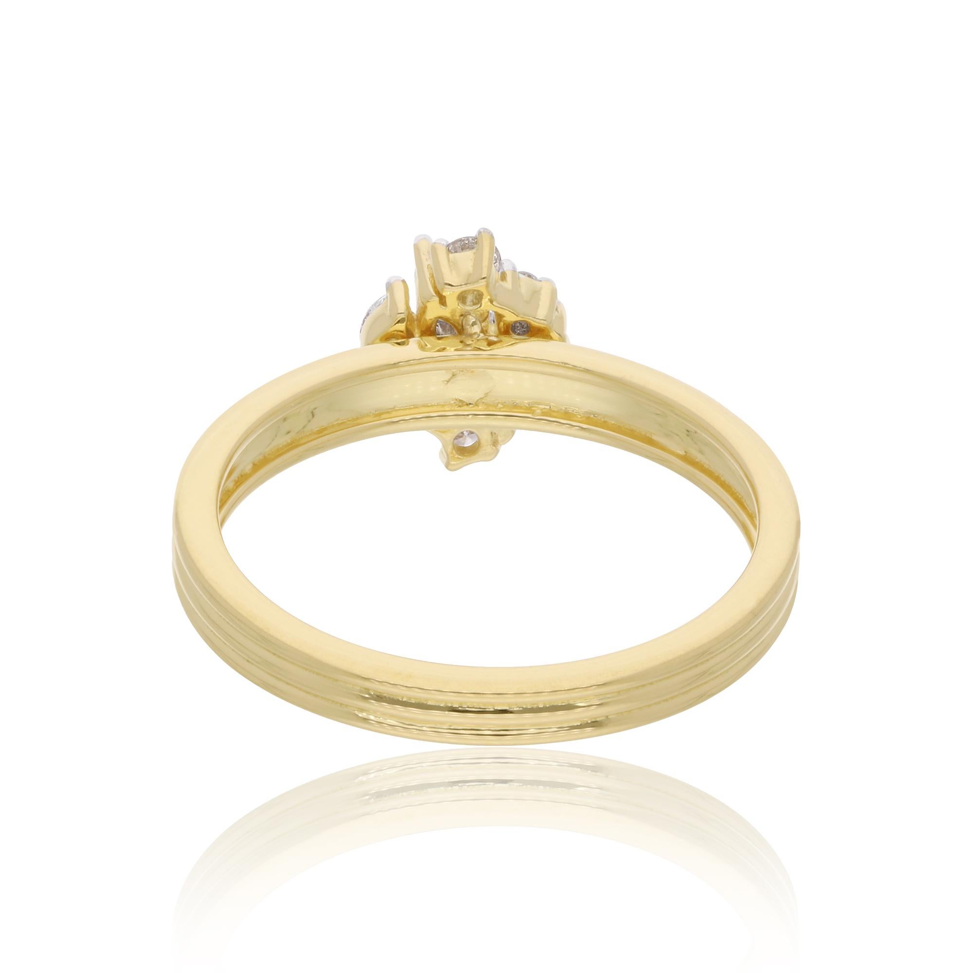 SI Clarity HI Color Pear Marquise Round Diamond Band Ring 18 Karat Yellow Gold In New Condition For Sale In Diera, Dubai