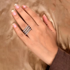 SI Clarity HI Color Pear & Round Diamond Wrap Ring 18 Karat White Gold Jewelry