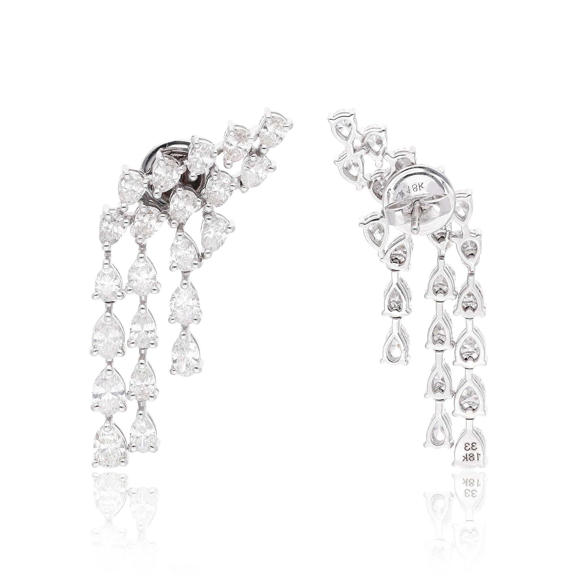 Make your special day even more magical with these exquisite Chandelier Diamond Earrings, handcrafted with love. The intricate detailing and expert craftsmanship ensure that these earrings are not only beautiful, but also durable and