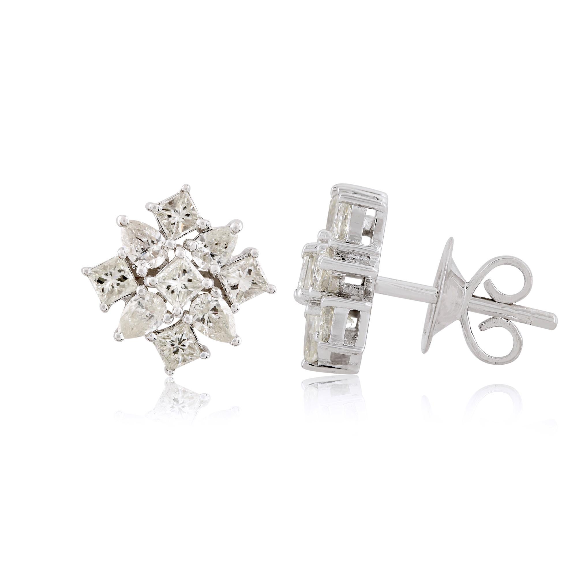 Crafted from the finest 18k gold, these diamond studs boast a timeless elegance that will never go out of style. The diamonds are expertly cut and set to maximize their brilliance and sparkle, making them a true statement piece that will catch the