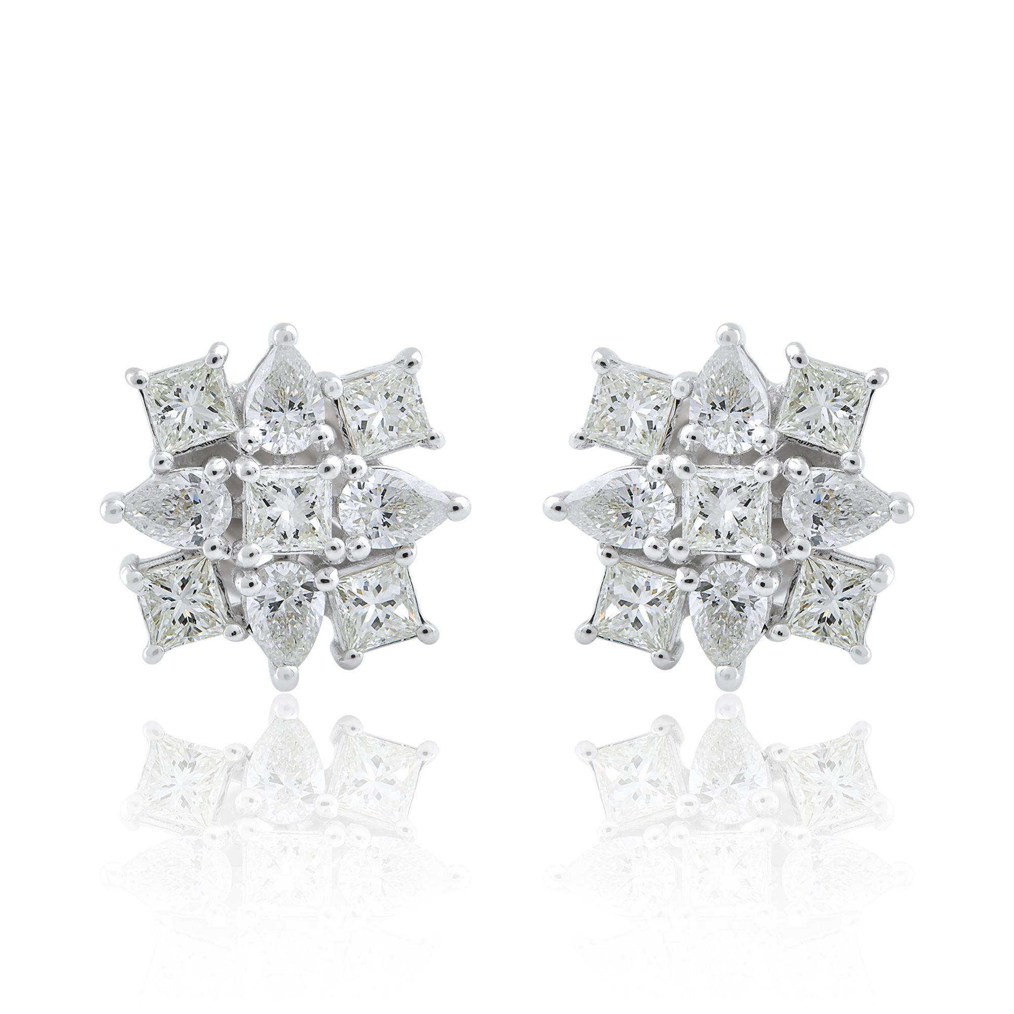 Crafted from the finest 18k gold, these diamond studs boast a timeless elegance that will never go out of style. The diamonds are expertly cut and set to maximize their brilliance and sparkle, making them a true statement piece that will catch the