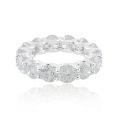 Bague d'éternité en or blanc 18 carats avec diamants ronds de pureté SI de couleur HI