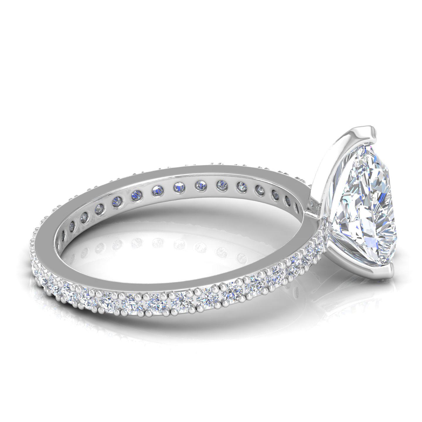 Women's SI Clarity HI Color Solitaire Pear Diamond Wedding Fine Ring 14 Karat White Gold For Sale