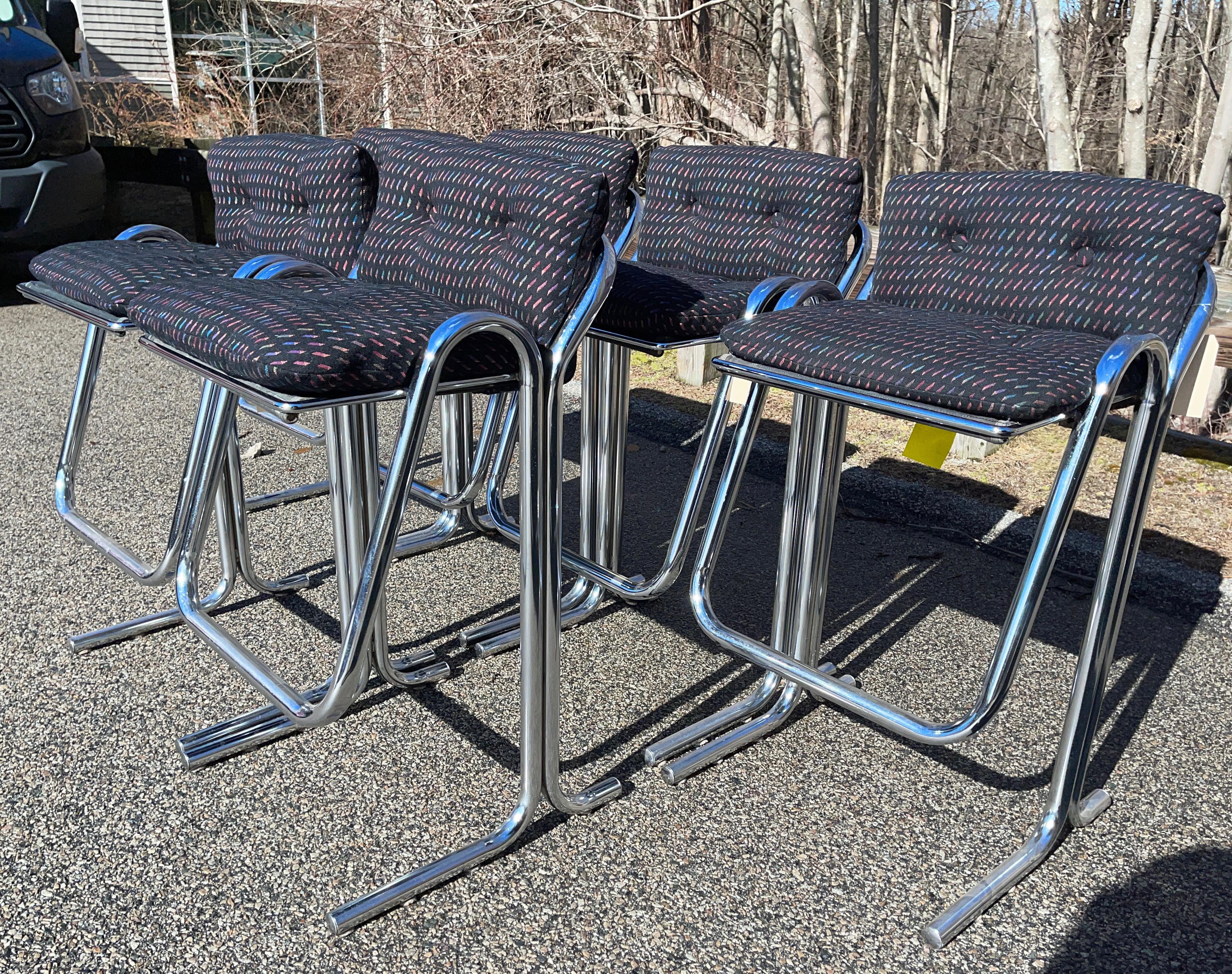 Six Arcadia Bar Stools by Jerry Johnson for Landes In Good Condition In Hanover, MA
