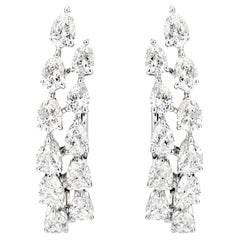 1.57 Carat Pear Shape Diamond Hoop Earrings in 18K White Gold