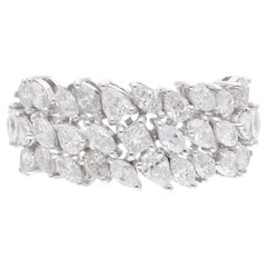 SI/H 1.7 Carat Diamond Wide Band Band Ring 14k White Gold