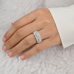 SI/H 1.7 Carat Diamond Wide Band Band Ring 18k White Gold
