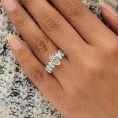 SI/H 2.75Ct Diamond Marquise Engagement Band Ring 18 Karat White Gold Jewelry