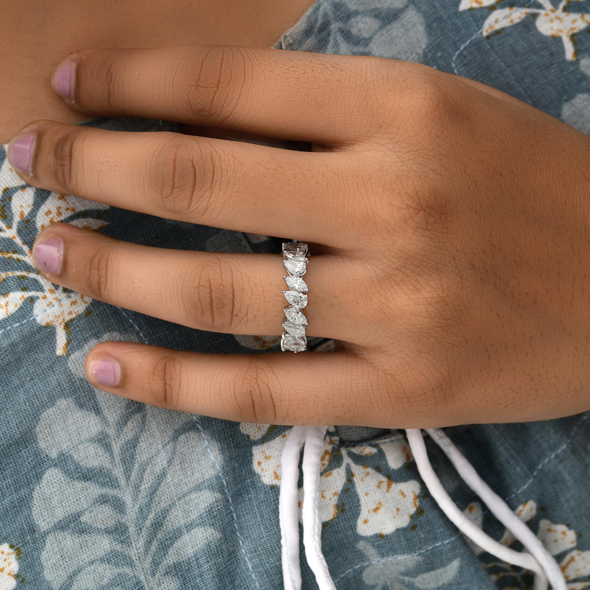 in vendita:  SI/H 3,38 Carati Diamante Eternity Full Infinity Wedding Band Anello in oro bianco 14k 2