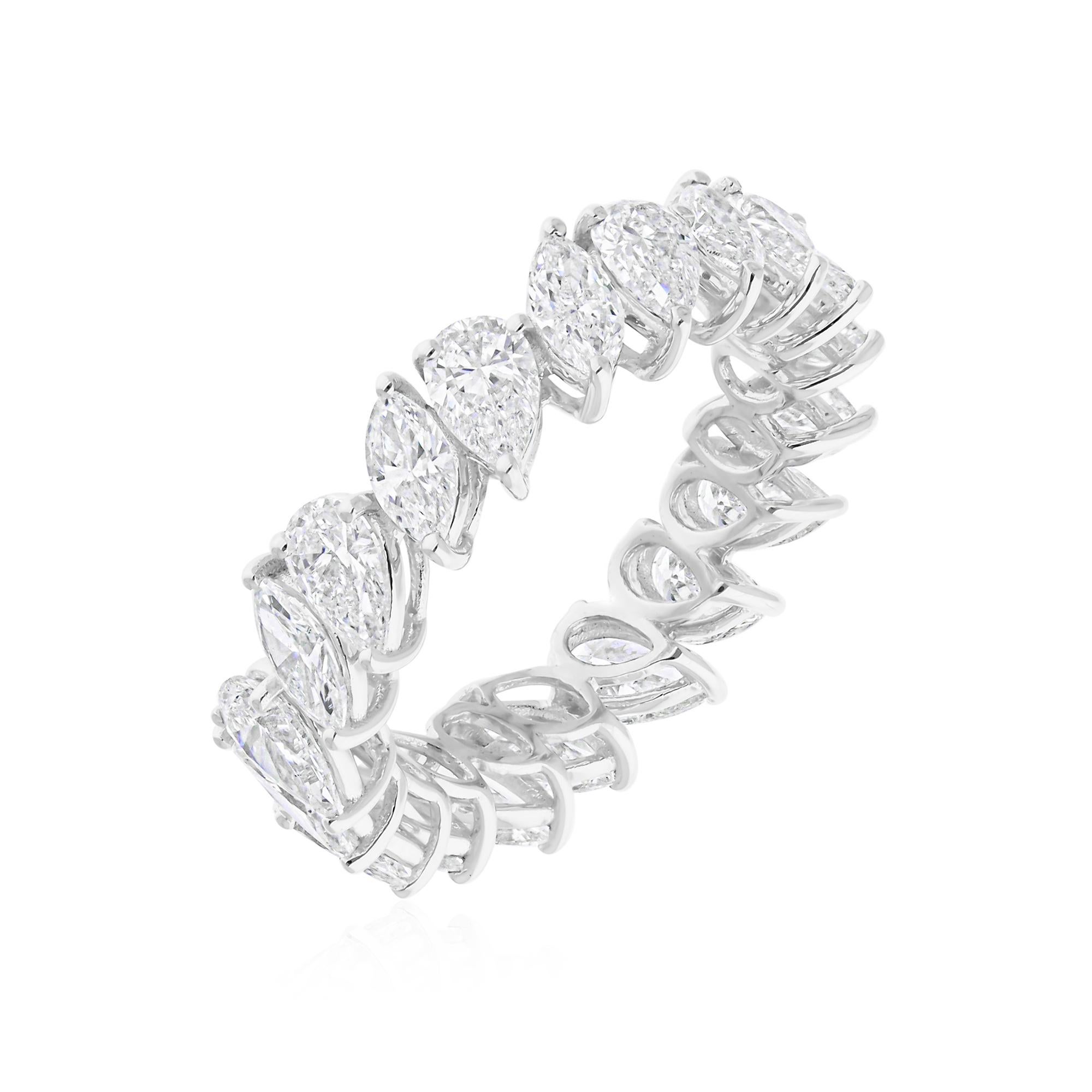 in vendita:  SI/H 3,38 Carati Diamante Eternity Full Infinity Wedding Band Anello in oro bianco 14k 5