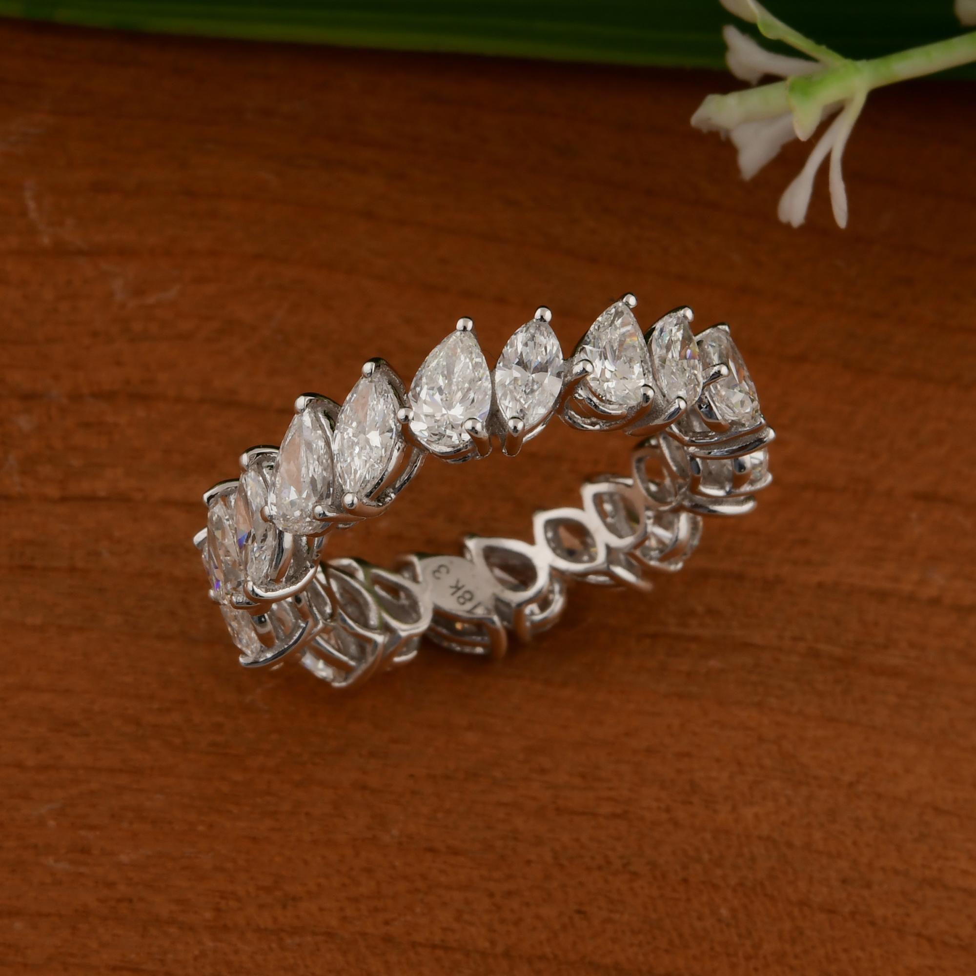 in vendita:  SI/H 3,38 Carati Diamante Eternity Full Infinity Wedding Band Anello in oro bianco 14k 6