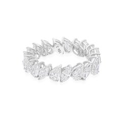 SI/H 3.38 Carat Diamond Eternity Full Infinity Wedding Band 14k White Gold