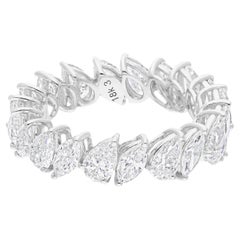 SI/H 3.38 Carat Diamond Eternity Full Infinity Wedding Band Ring 18k White Gold