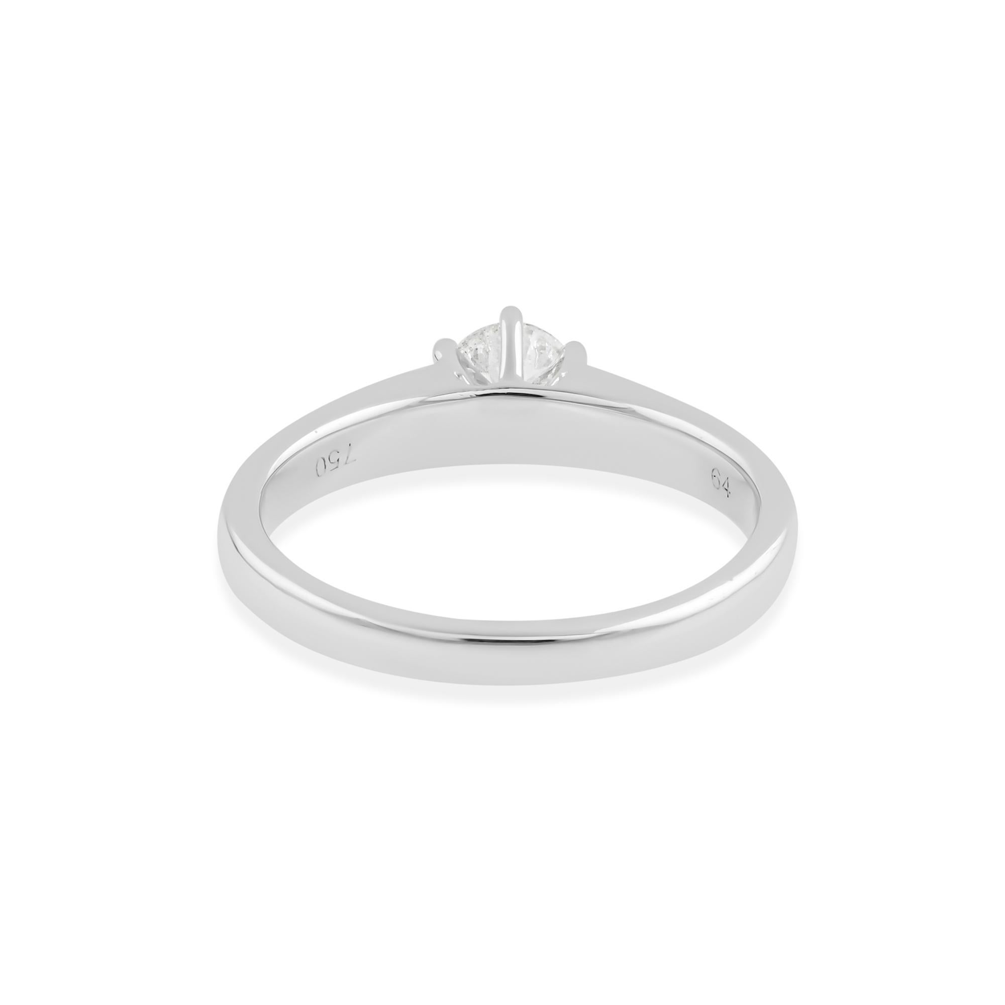 En vente :  Bague de fiançailles solitaire en or blanc 18 carats, certifiée SI/H, 0,46 ct de diamant 2