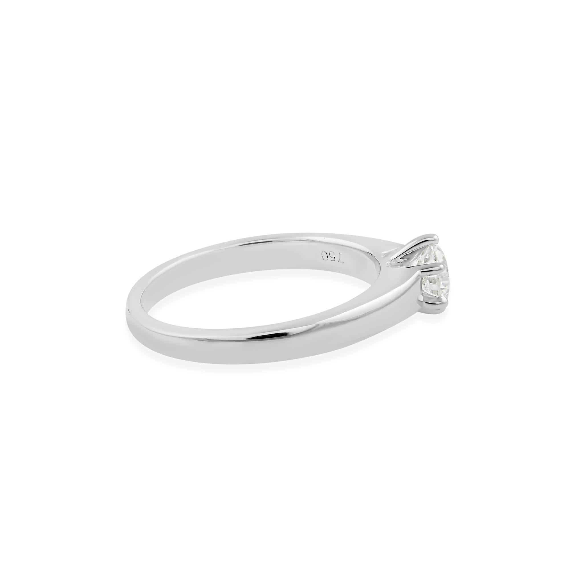 En vente :  Bague de fiançailles solitaire en or blanc 18 carats, certifiée SI/H, 0,46 ct de diamant 4