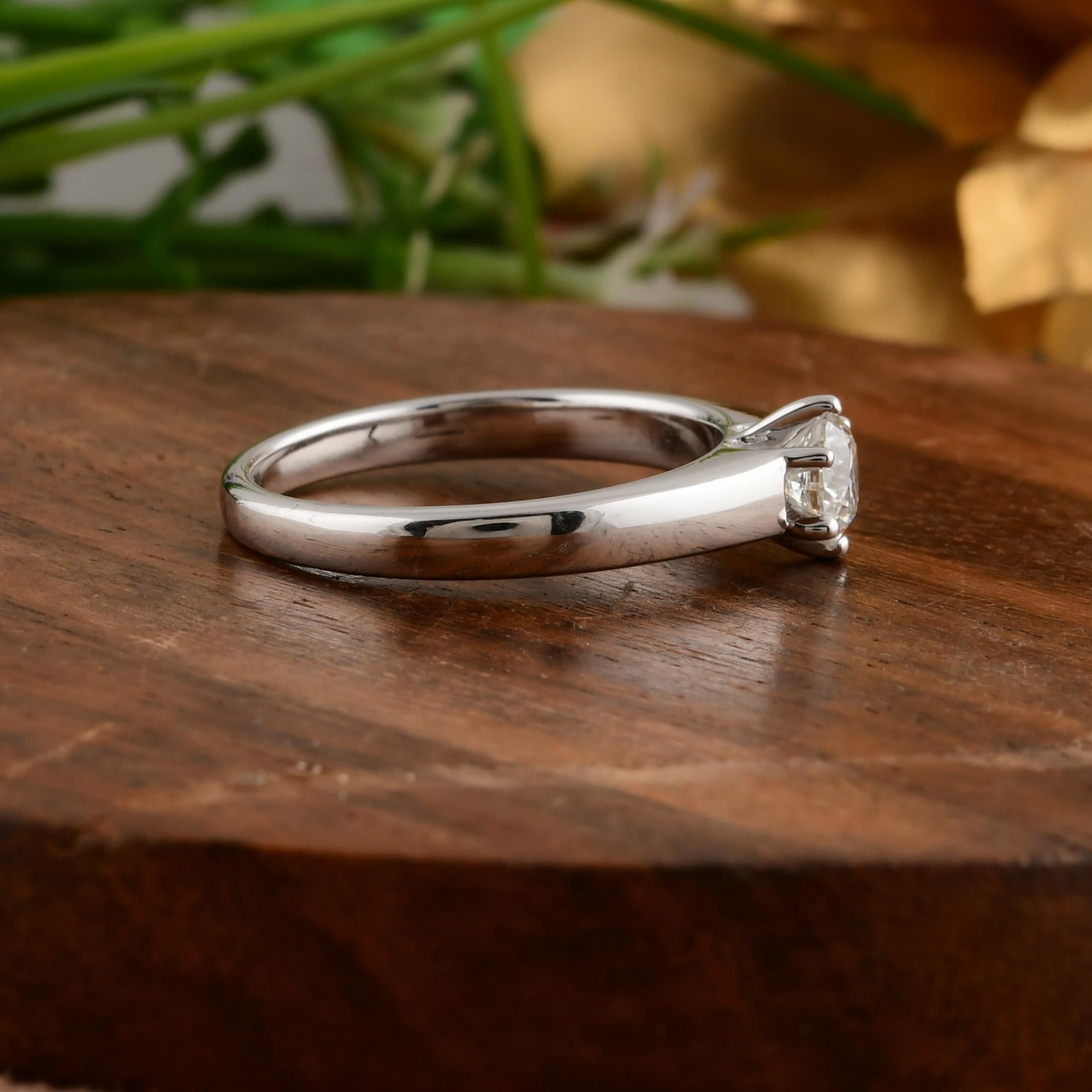For Sale:  SI/H Certified 0.46cts Diamond Solitaire Engagement Ring in 18 Karat White Gold 8