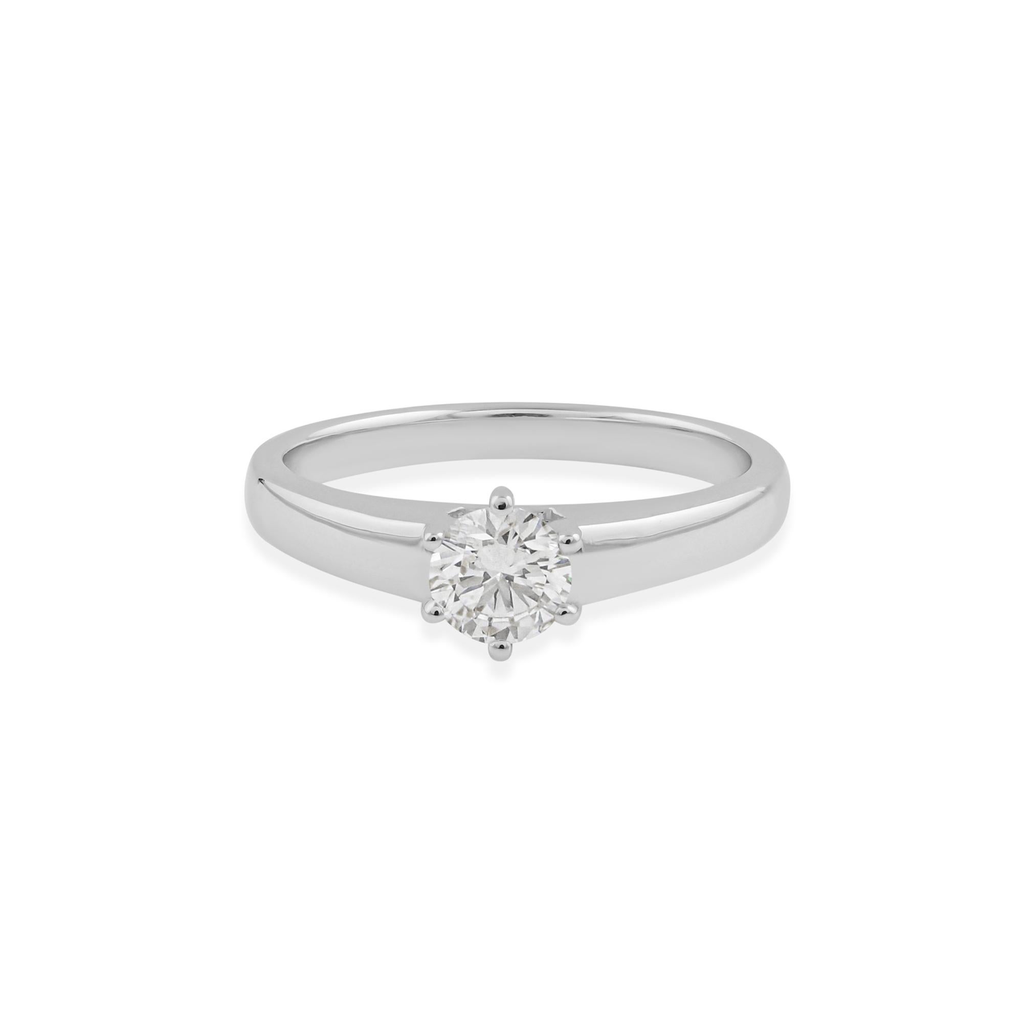 En vente :  Bague de fiançailles solitaire en or blanc 18 carats, certifiée SI/H, 0,46 ct de diamant 9