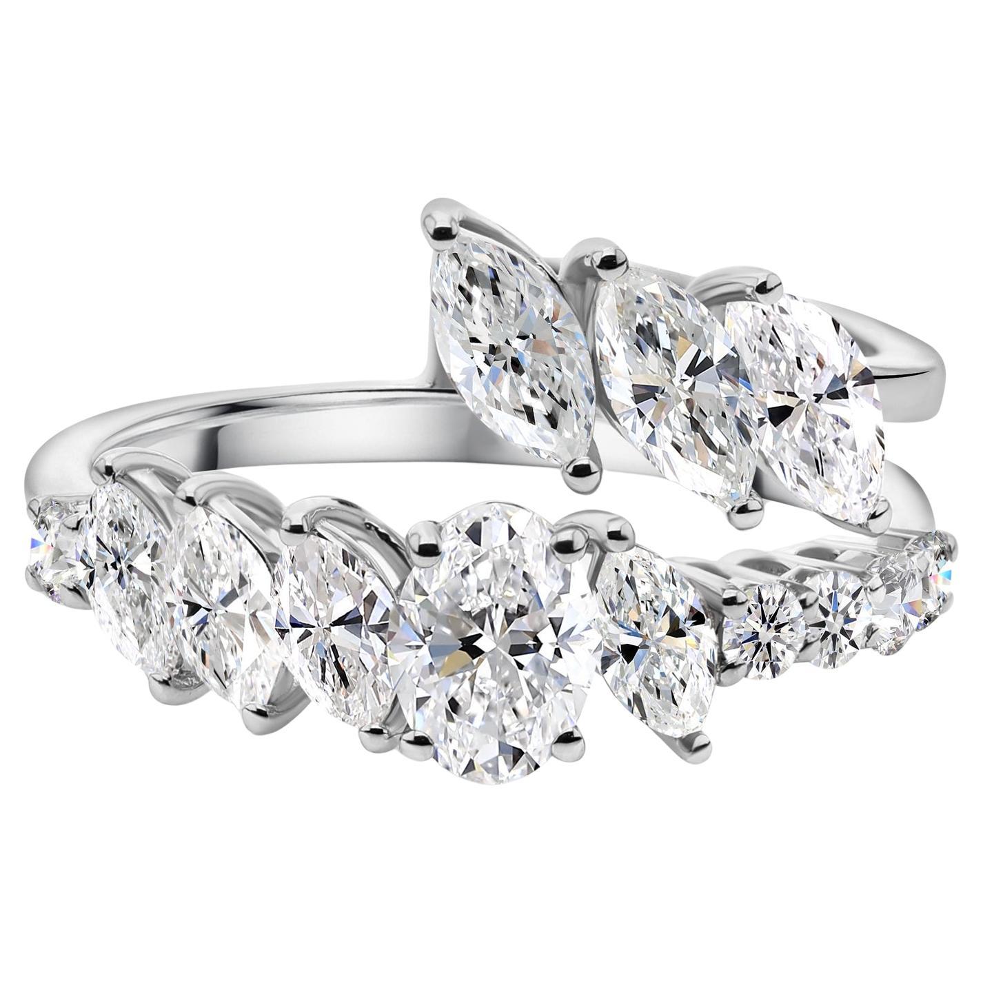 SI/H Certified 1.84ct Diamond Engagement Ring 14k White Gold