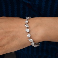 Diamante certificato SI/H da 18,45 carati A Link Bracciale in oro bianco massiccio 18 carati