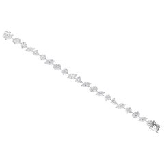 SI/H Certified Diamond 18.45 Carats Link Bracelet 18k Solid White Gold