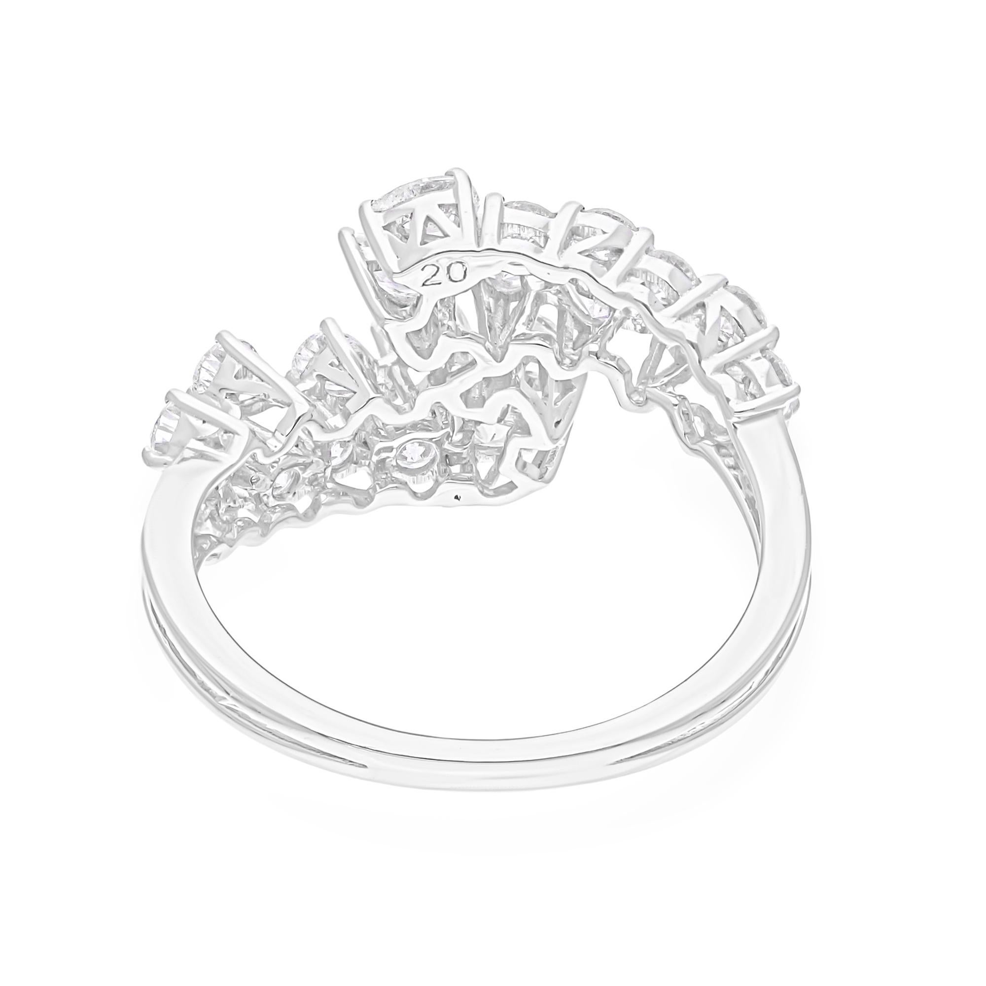 Im Angebot: SI/H Zertifizierter Diamant Bypass Ehering 18 Karat Weißgold Alle Zölle gezahlt () 5