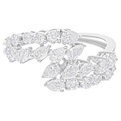 SI/H Zertifizierter Diamant Bypass Ehering 18 Karat Weißgold Alle Zölle gezahlt