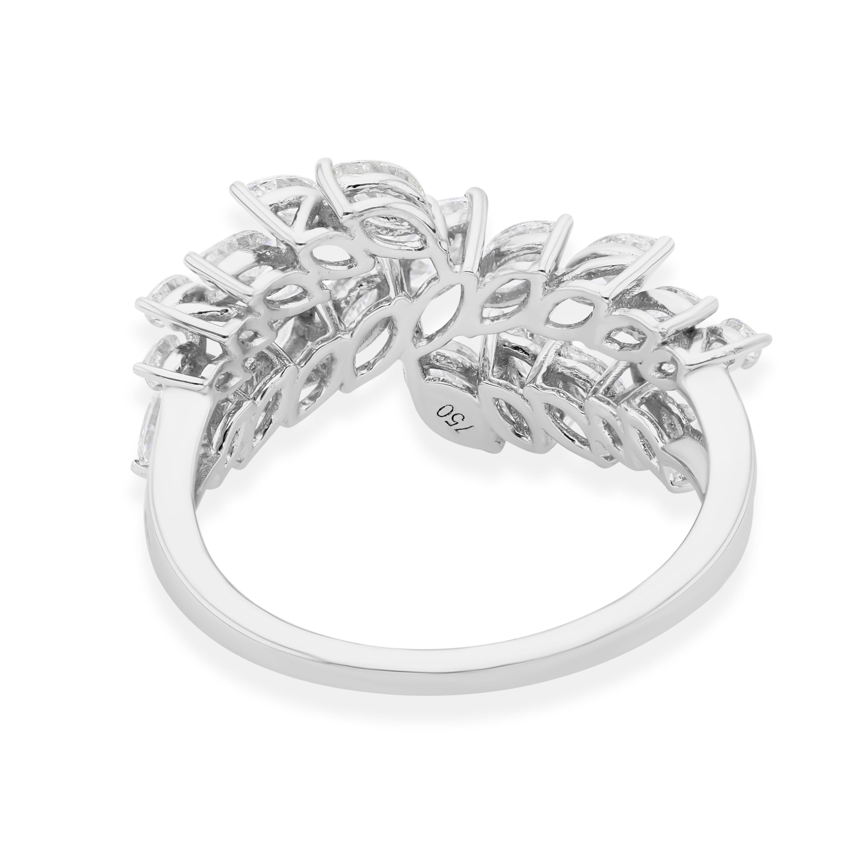 En vente :  Anneau de mariage en or blanc massif 18k avec diamant certifié SI/H 6