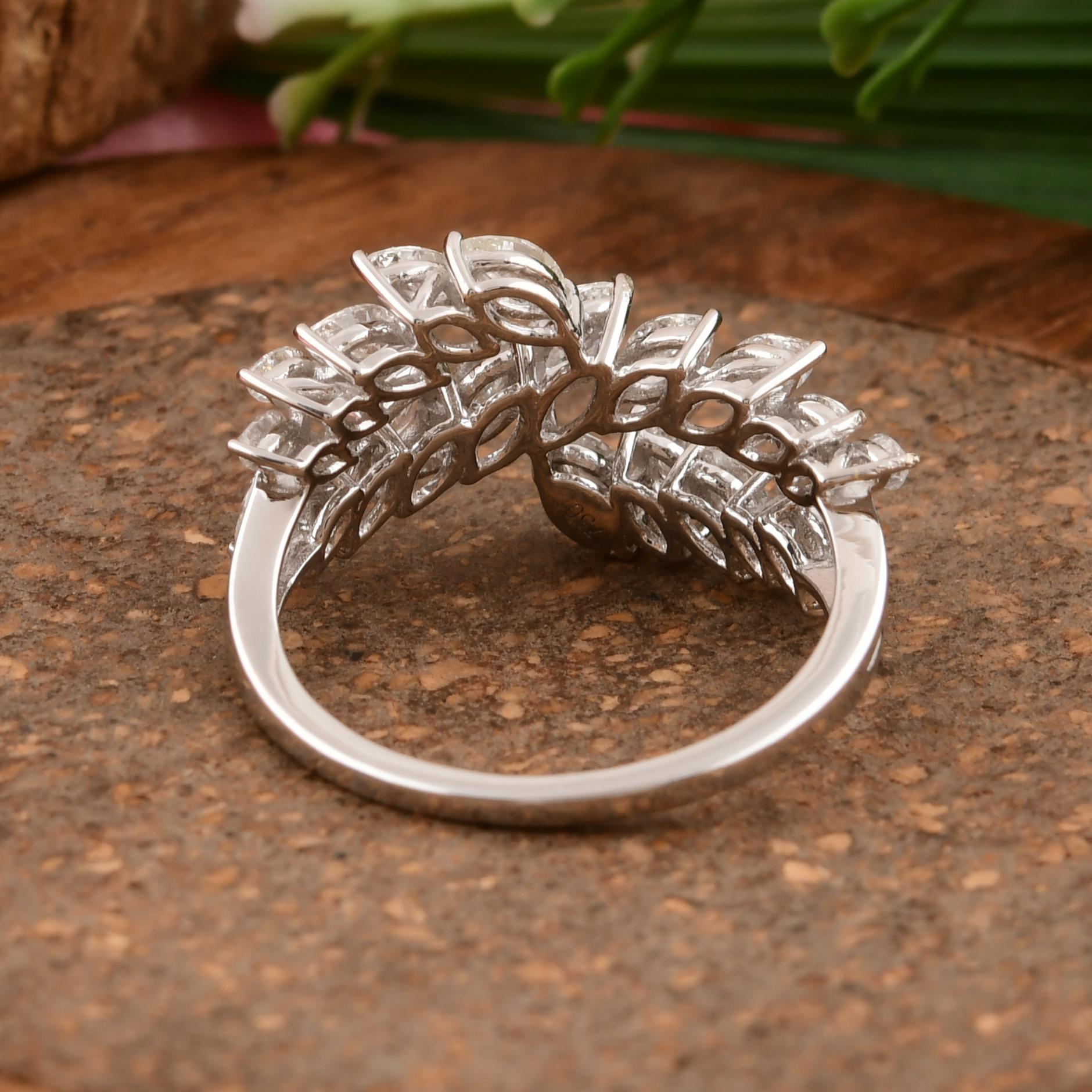 En vente :  Anneau de mariage en or blanc massif 18k avec diamant certifié SI/H 7