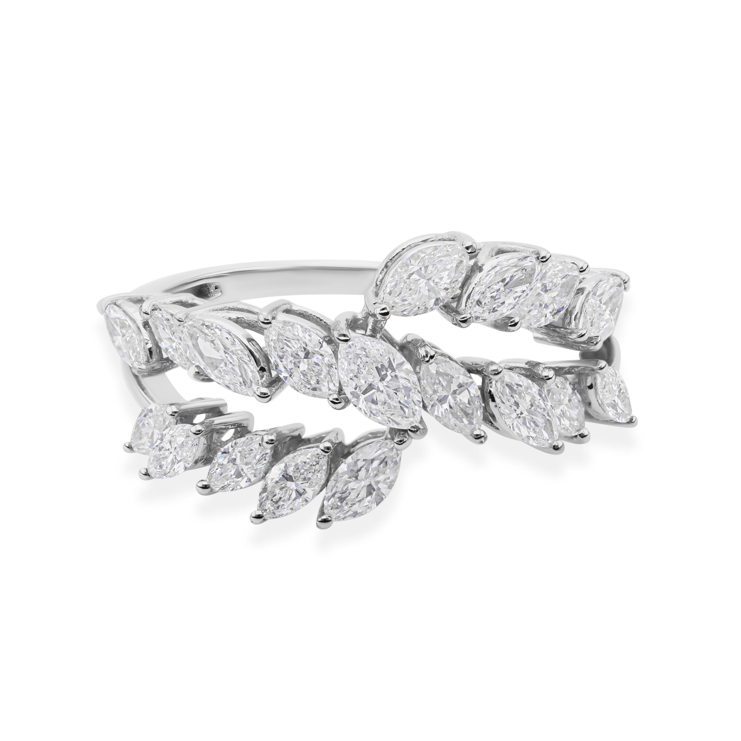 En vente :  Anneau de mariage en or blanc massif 18k avec diamant certifié SI/H 8