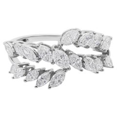 SI/H Certified Diamond Wedding Ring 18k Solid White Gold