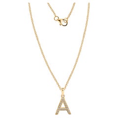 SI/H Diamante Alfabeto Iniziale A Collana con ciondolo in oro giallo 18 carati