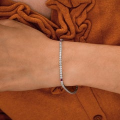 H/H Natural 2.80 CTW Diamond Ruby Stackable Tennis Bracelet 18k White Gold