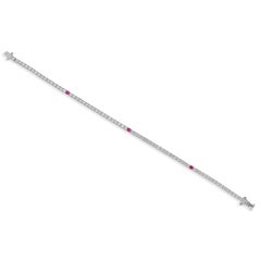 SI/H Natural 2.80 CTW Diamond Ruby Stackable Tennis Armband 18k Weißgold