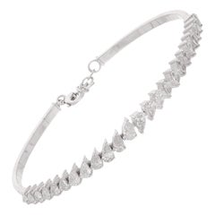 SI/H Bracciale di diamanti naturali a forma di pera da 3 carati in oro bianco 18 carati Regalo di alta gioielleria