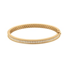 SI/H Bracciale con linea di diamanti naturali in oro giallo 14K Bracciale con perline per donne