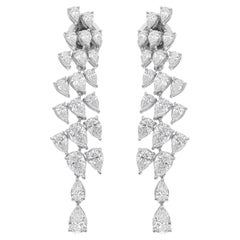 Orecchini a goccia con diamante graduato SI/H Pear 4,43ct in oro bianco 14 carati