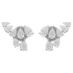 Orecchini con diamanti a grappolo SI/H Pear in oro bianco 18 carati Gioielli di pregio