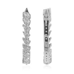 SI/H Pear Diamond Hoop Earrings Wedding Gift 18k White Gold All Tariffs Paid