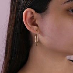 Orecchini a cerchio con diamanti naturali da 0,14 carati in oro giallo 18 carati