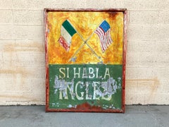 Si Habla Ingles, 1960s Double Sided Cantina Sign from New Mexico