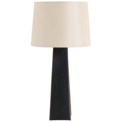 Si Wa Table Lamp, Black Lacquer by Robert Kuo, Hand Repousse, Limited Edition