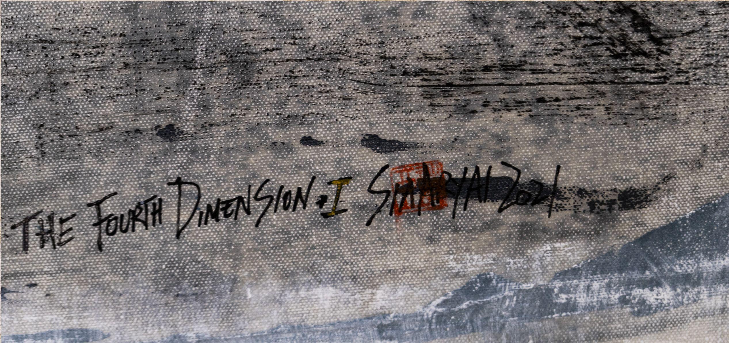 Fourth Dimension .I Arte astratta unica nel suo genere, Tecnica mista su tela in vendita 1