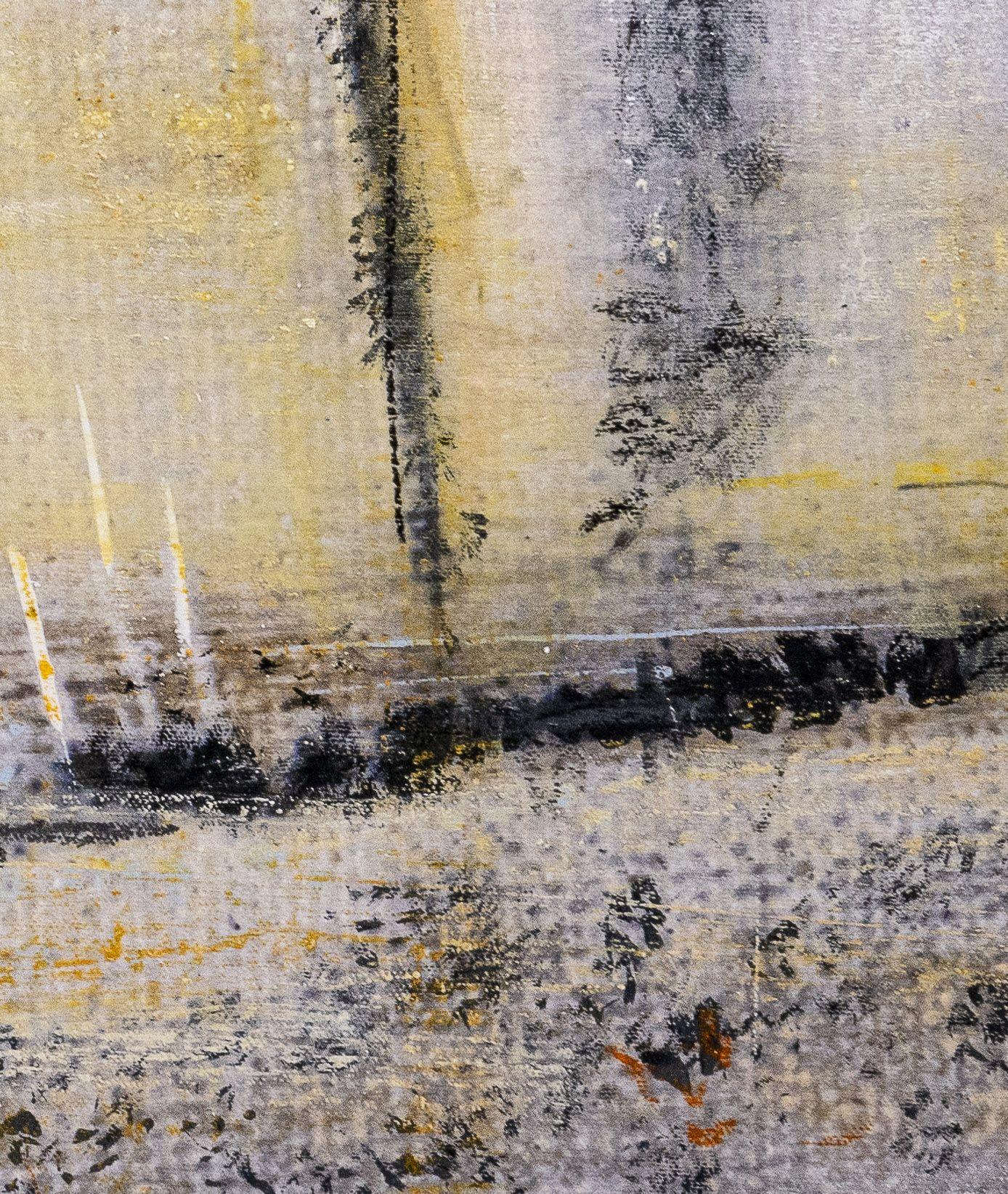 Quarta dimensione .II  Arte astratta minimale del tramonto, tecnica mista su tela - Mixed Media Art Minimalismo di Sia Aryai