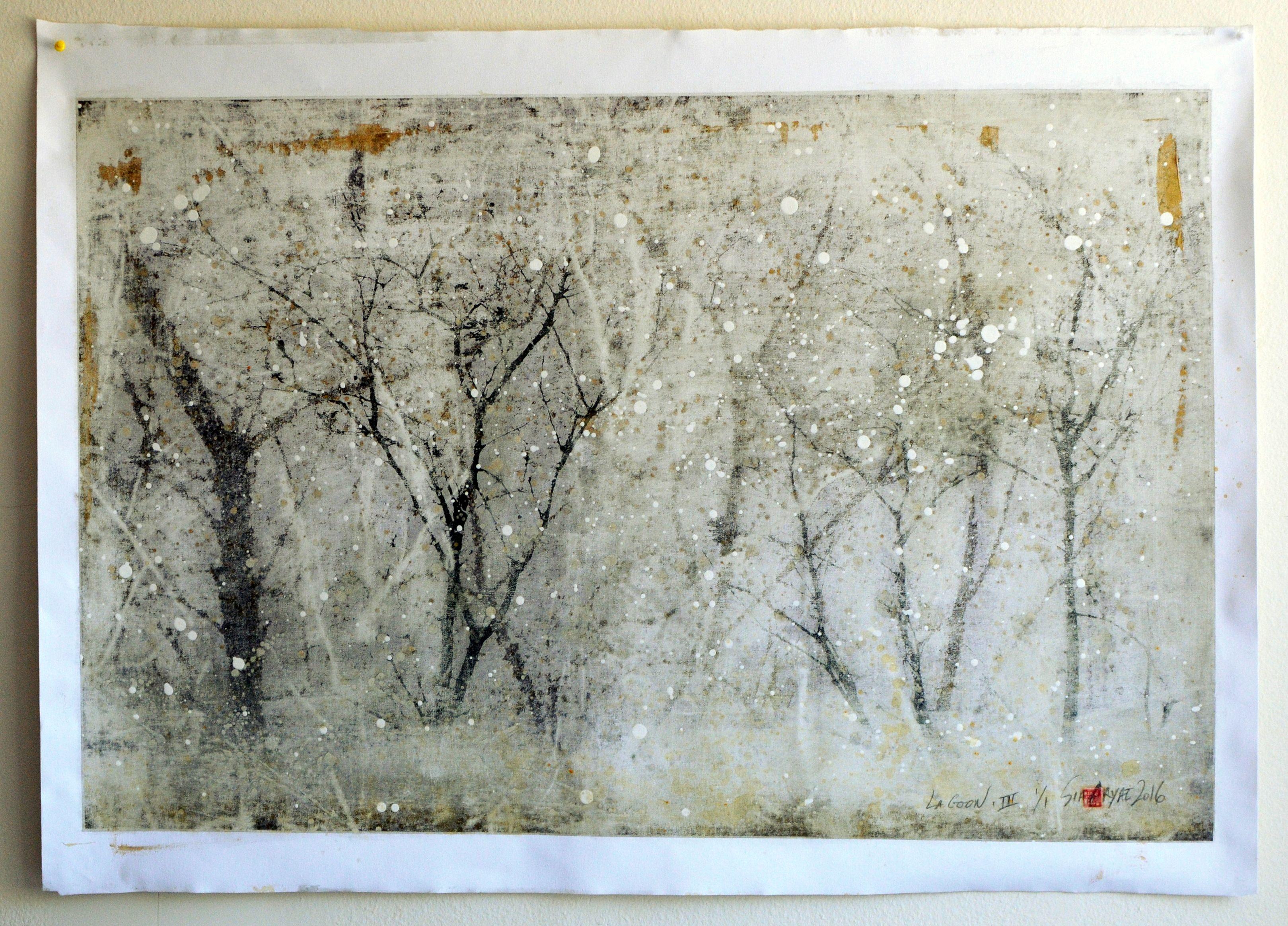 Lagon.III  One made only, Technique mixte sur toile en vente 1