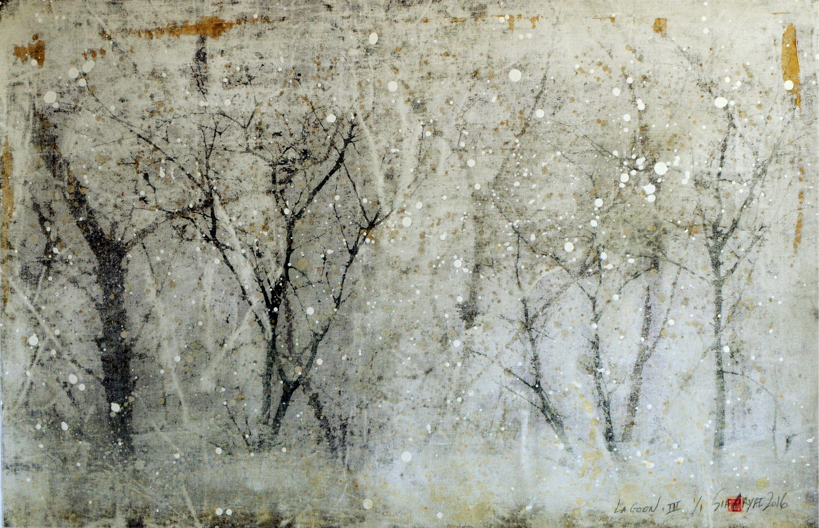 Lagon.III  One made only, Technique mixte sur toile - Mixed Media Art de Sia Aryai