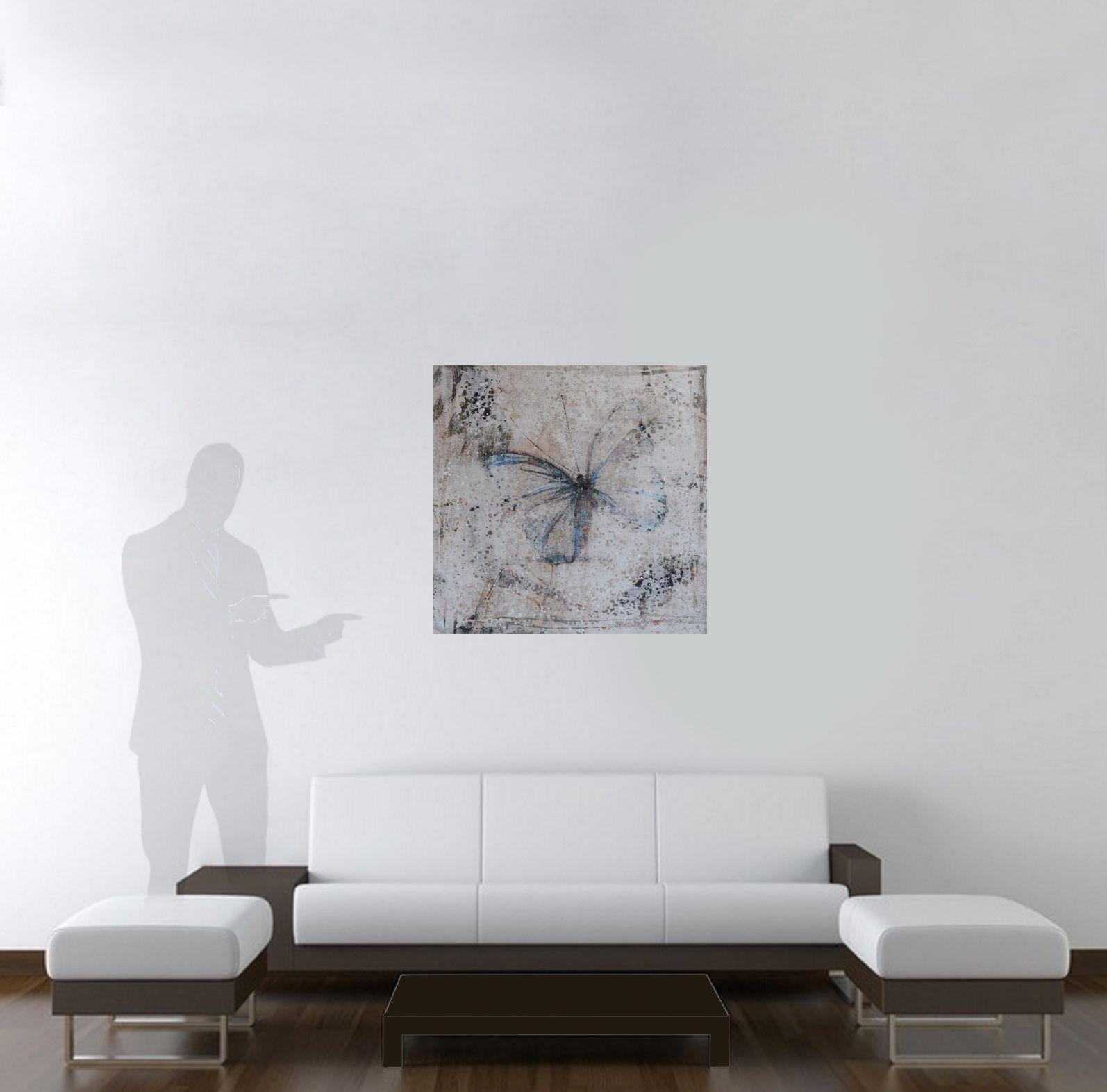 Papillon.IV edition # 2 of 3, Mixed Media on Canvas - Abstract Mixed Media Art by Sia Aryai
