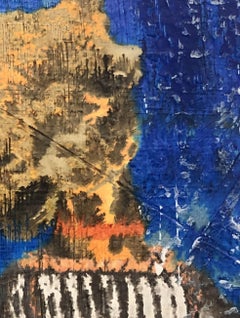 Phot ID VII - Peinture encadrée sur papier surréaliste unique, technique mixte