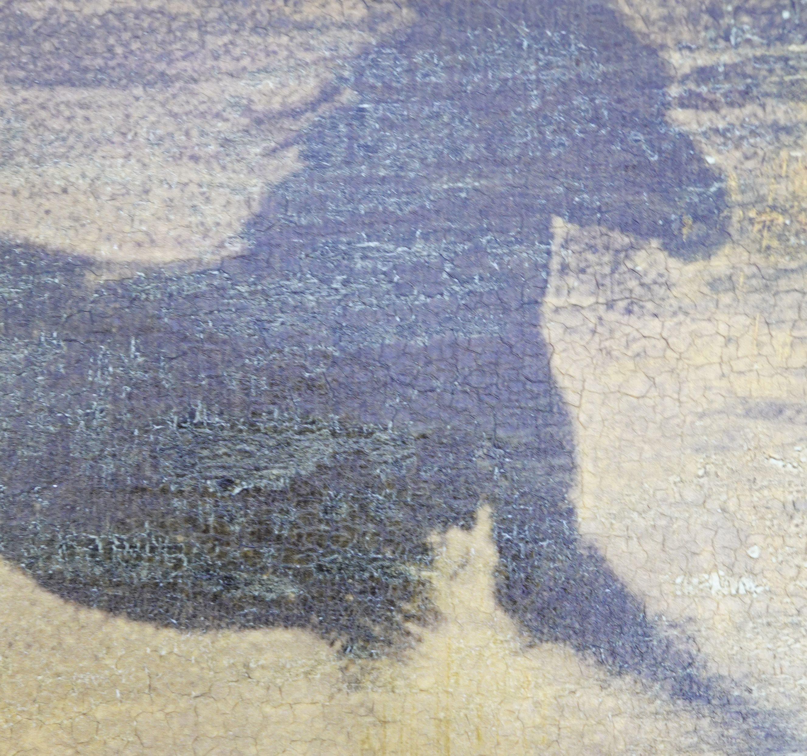 Photographies peintes manipulées en techniques mixtes, uniques en leur genre, sur papier peint à la main en or  Le tableau mesure 8X10â€