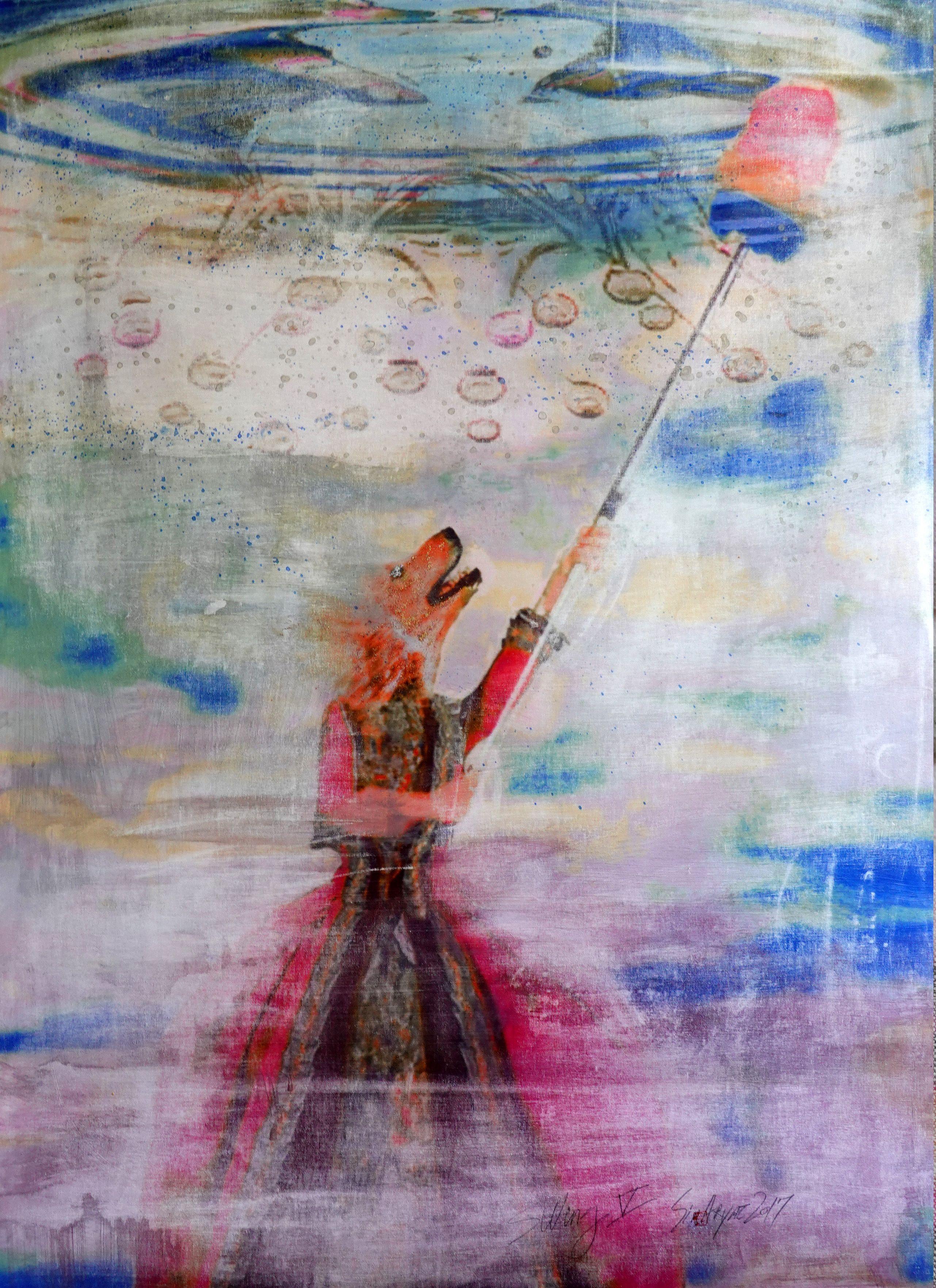 Swing V One of a kind mixed media on canvas, Mixed Media on Canvas - Mixed Media Art by Sia Aryai