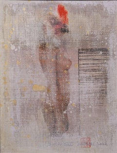 Swing XXVI Abstract one of a kind  framed figuire, Mixed Media on Canvas